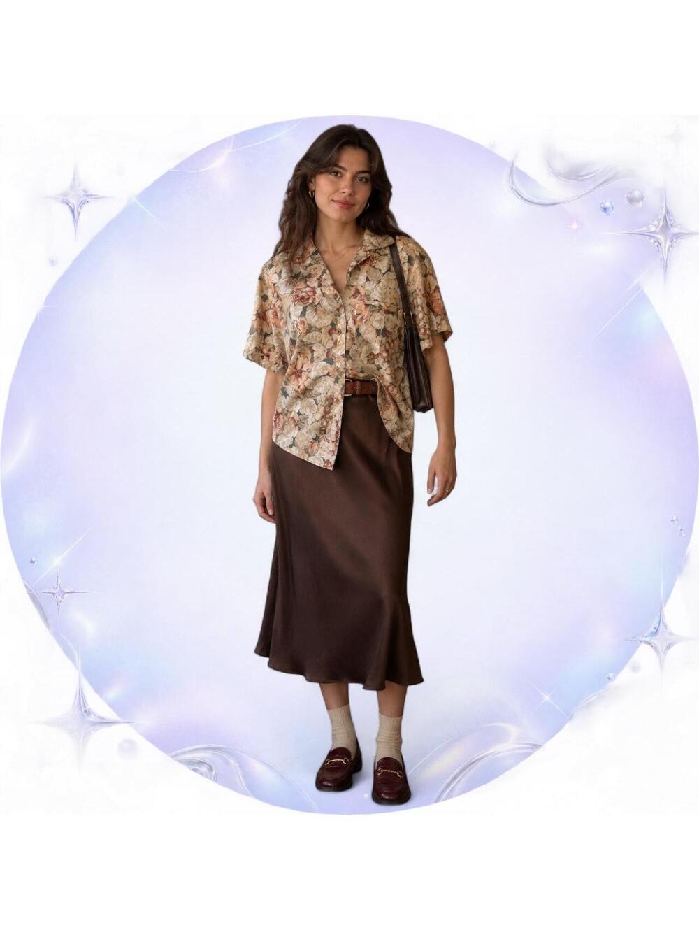 Vintage Floral Grape Vineyard Button-Up Shirt